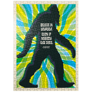 puzzleplate Bigfoot: Believe In Yourself, Even If Nobody Else Does, Vintage Poster 500 Jigsaw Puzzle