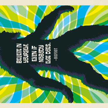 Bigfoot: Believe In Yourself, Even If Nobody Else Does, Vintage Poster 500 Jigsaw Puzzle 3D Modell