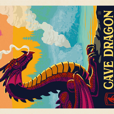 Legends Of The National Parks: Yellowstone's Cave Dragon, Vintage Poster 1000 Jigsaw Puzzle 3D Modell