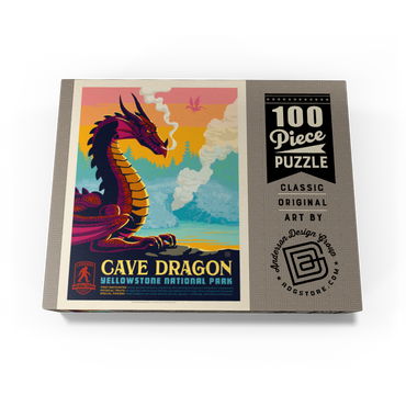 Legends Of The National Parks: Yellowstone's Cave Dragon, Vintage Poster 100 Jigsaw Puzzle box view3