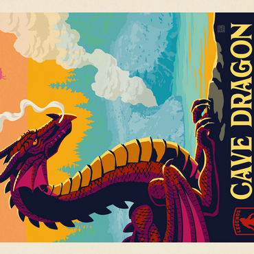 Legends Of The National Parks: Yellowstone's Cave Dragon, Vintage Poster 500 Jigsaw Puzzle 3D Modell
