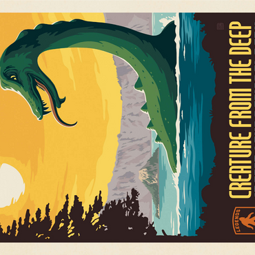 Legends Of The National Parks: Crater Lake's Creature From The Deep, Vintage Poster 1000 Jigsaw Puzzle 3D Modell