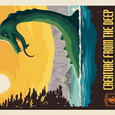 Legends Of The National Parks: Crater Lake's Creature From The Deep, Vintage Poster 500 Jigsaw Puzzle 3D Modell