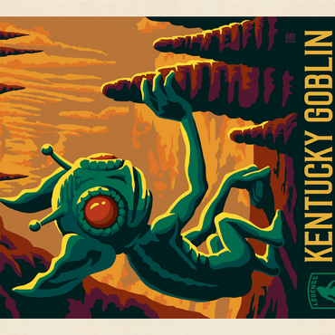 Legends Of The National Parks: Mammoth Cave's Kentucky Goblin, Vintage Poster 1000 Jigsaw Puzzle 3D Modell