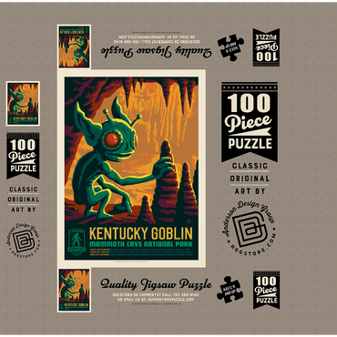 Legends Of The National Parks: Mammoth Cave's Kentucky Goblin, Vintage Poster 100 Jigsaw Puzzle box 3D Modell