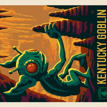 Legends Of The National Parks: Mammoth Cave's Kentucky Goblin, Vintage Poster 500 Jigsaw Puzzle 3D Modell