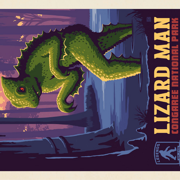 Legends Of The National Parks: Congaree's Lizard Man, Vintage Poster 100 Jigsaw Puzzle 3D Modell