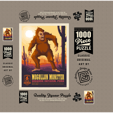 Legends Of The National Parks: Saguaro's Mogollon Monster, Vintage Poster 1000 Jigsaw Puzzle box 3D Modell