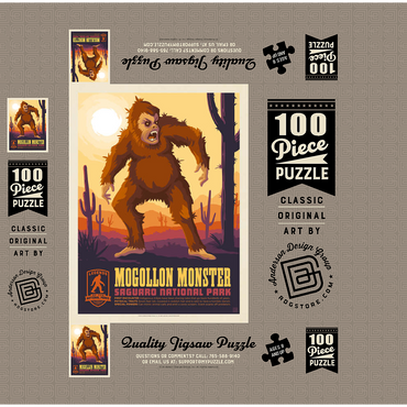 Legends Of The National Parks: Saguaro's Mogollon Monster, Vintage Poster 100 Jigsaw Puzzle box 3D Modell