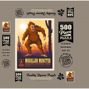 Legends Of The National Parks: Saguaro's Mogollon Monster, Vintage Poster 500 Jigsaw Puzzle box 3D Modell