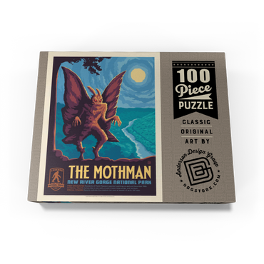 Legends Of The National Parks: New River Gorge's MothMan, Vintage Poster 100 Jigsaw Puzzle box view3