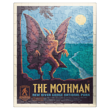 puzzleplate Legends Of The National Parks: New River Gorge's MothMan, Vintage Poster 100 Jigsaw Puzzle