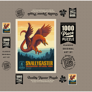 Legends Of The National Parks: Shenandoah's Snallygaster, Vintage Poster 1000 Jigsaw Puzzle box 3D Modell