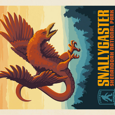 Legends Of The National Parks: Shenandoah's Snallygaster, Vintage Poster 100 Jigsaw Puzzle 3D Modell