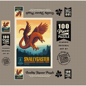 Legends Of The National Parks: Shenandoah's Snallygaster, Vintage Poster 100 Jigsaw Puzzle box 3D Modell