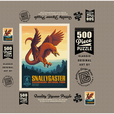 Legends Of The National Parks: Shenandoah's Snallygaster, Vintage Poster 500 Jigsaw Puzzle box 3D Modell