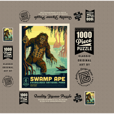 Legends Of The National Parks: Everglade's Swamp Ape, Vintage Poster 1000 Jigsaw Puzzle box 3D Modell