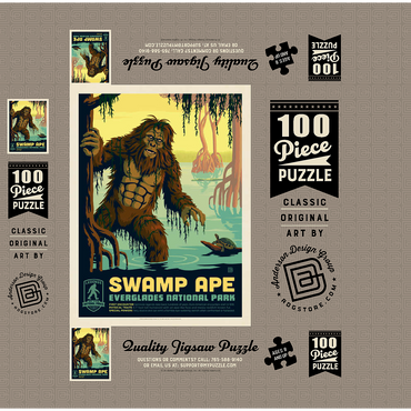 Legends Of The National Parks: Everglade's Swamp Ape, Vintage Poster 100 Jigsaw Puzzle box 3D Modell