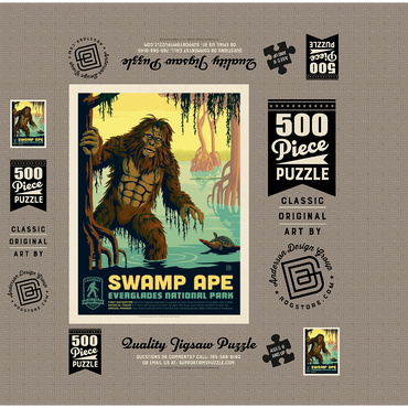 Legends Of The National Parks: Everglade's Swamp Ape, Vintage Poster 500 Jigsaw Puzzle box 3D Modell