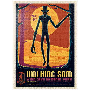 puzzleplate Legends Of The National Parks: Wind Cave's Walking Sam, Vintage Poster 1000 Jigsaw Puzzle