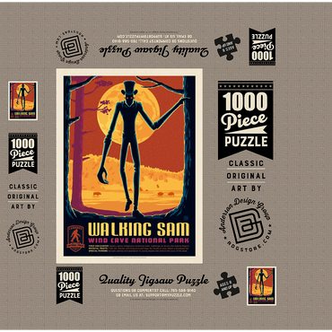 Legends Of The National Parks: Wind Cave's Walking Sam, Vintage Poster 1000 Jigsaw Puzzle box 3D Modell