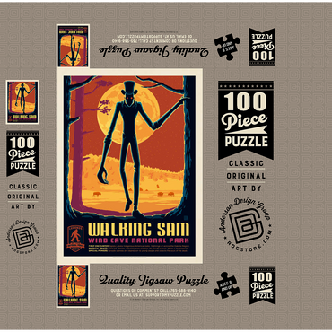 Legends Of The National Parks: Wind Cave's Walking Sam, Vintage Poster 100 Jigsaw Puzzle box 3D Modell