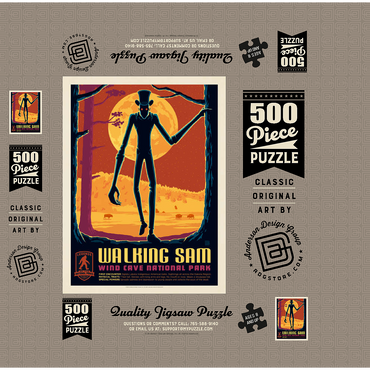Legends Of The National Parks: Wind Cave's Walking Sam, Vintage Poster 500 Jigsaw Puzzle box 3D Modell