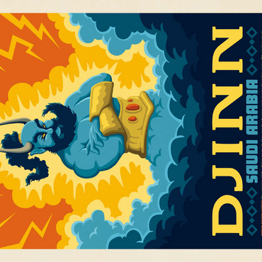 Mythical Creatures: Djinn (Saudi Arabia), Vintage Poster 100 Jigsaw Puzzle 3D Modell