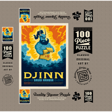 Mythical Creatures: Djinn (Saudi Arabia), Vintage Poster 100 Jigsaw Puzzle box 3D Modell
