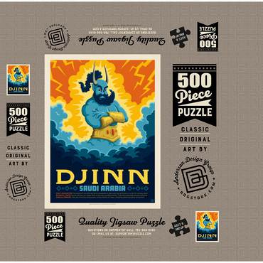 Mythical Creatures: Djinn (Saudi Arabia), Vintage Poster 500 Jigsaw Puzzle box 3D Modell