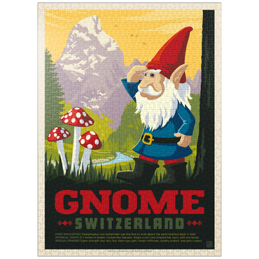 puzzleplate Mythical Creatures: Gnomes (Switzerland), Vintage Poster 1000 Jigsaw Puzzle