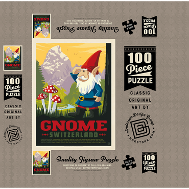 Mythical Creatures: Gnomes (Switzerland), Vintage Poster 100 Jigsaw Puzzle box 3D Modell