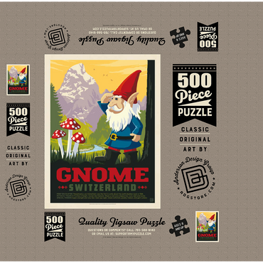 Mythical Creatures: Gnomes (Switzerland), Vintage Poster 500 Jigsaw Puzzle box 3D Modell