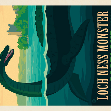 Mythical Creatures: Loch Ness Monster, Vintage Poster 1000 Jigsaw Puzzle 3D Modell