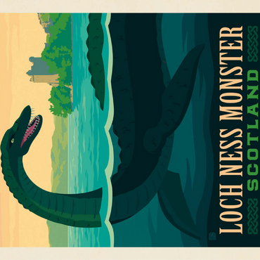 Mythical Creatures: Loch Ness Monster, Vintage Poster 100 Jigsaw Puzzle 3D Modell