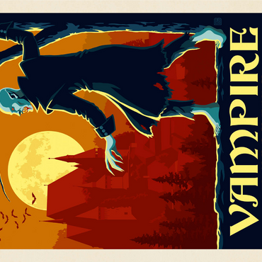 Mythical Creatures: Vampire (Romania), Vintage Poster 1000 Jigsaw Puzzle 3D Modell