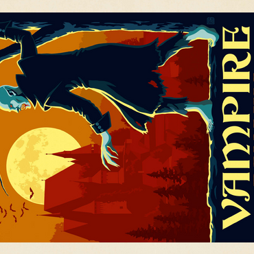 Mythical Creatures: Vampire (Romania), Vintage Poster 500 Jigsaw Puzzle 3D Modell