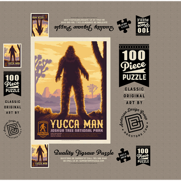 Legends Of The National Parks: Joshua Tree's Yucca Man, Vintage Poster 100 Jigsaw Puzzle box 3D Modell