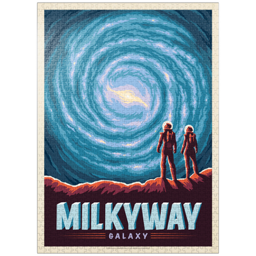 puzzleplate Milky Way Galaxy, Vintage Poster 1000 Jigsaw Puzzle