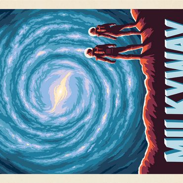 Milky Way Galaxy, Vintage Poster 1000 Jigsaw Puzzle 3D Modell