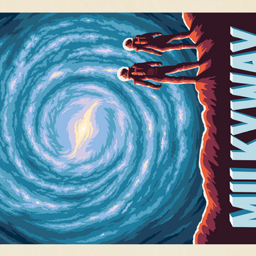 Milky Way Galaxy, Vintage Poster 500 Jigsaw Puzzle 3D Modell