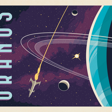 Uranus: The Sideways Planet, Vintage Poster 1000 Jigsaw Puzzle 3D Modell