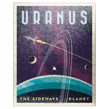 puzzleplate Uranus: The Sideways Planet, Vintage Poster 100 Jigsaw Puzzle