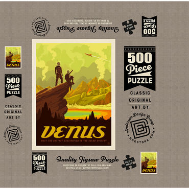 Venus: Hot Springs, Vintage Poster 500 Jigsaw Puzzle box 3D Modell