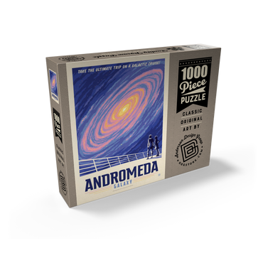 Andromeda Galaxy Tour, Vintage Poster 1000 Jigsaw Puzzle box view2