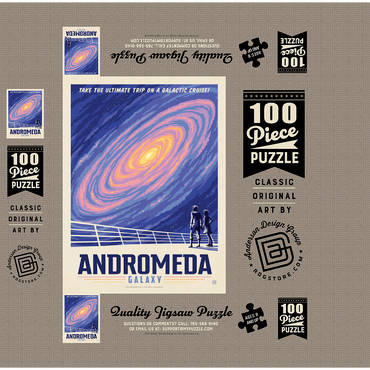 Andromeda Galaxy Tour, Vintage Poster 100 Jigsaw Puzzle box 3D Modell