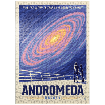 puzzleplate Andromeda Galaxy Tour, Vintage Poster 500 Jigsaw Puzzle