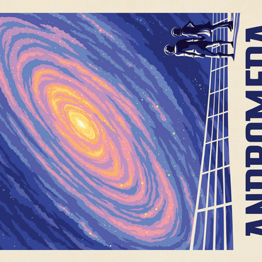 Andromeda Galaxy Tour, Vintage Poster 500 Jigsaw Puzzle 3D Modell