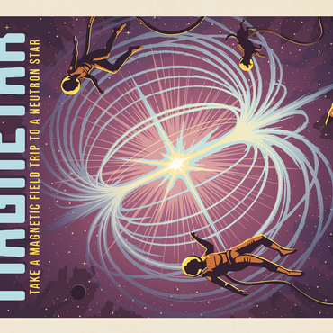 Magnetar: Neutron Star, Vintage Poster 500 Jigsaw Puzzle 3D Modell