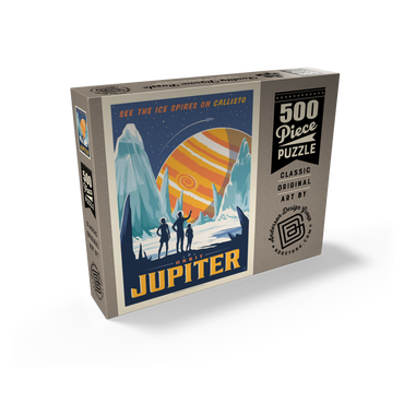 Jupiter: Ice Spires Of Callisto, Vintage Poster 500 Jigsaw Puzzle box view2